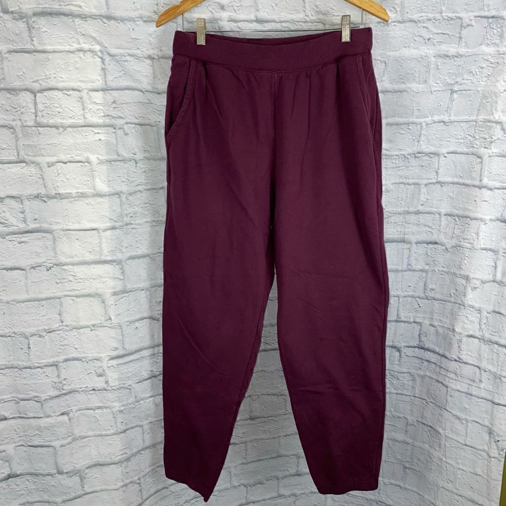 Terra & Sky cotton blend pull on joggers w/front pockets burgundy sz 14W